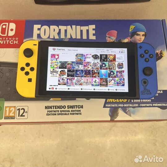 Прошитая Nintendo Switch Rev. 2 Fortnite Edition