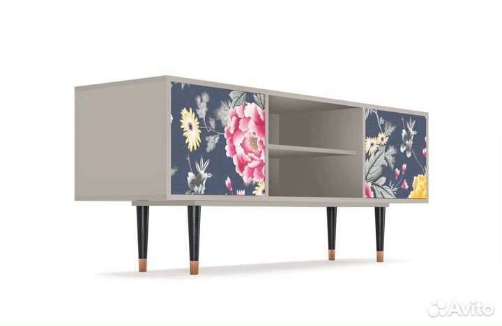 Тв-тумба T2 - Сатин - Dark Flower Bed