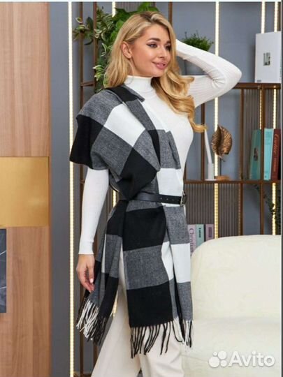 Шарфы и палантины в клетку