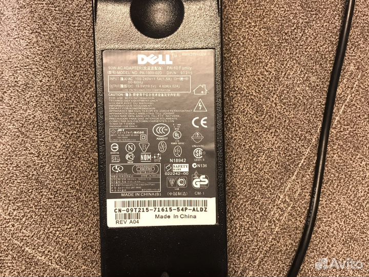 Блок питания для ноутбука dell 19.5 V, 4,62 A