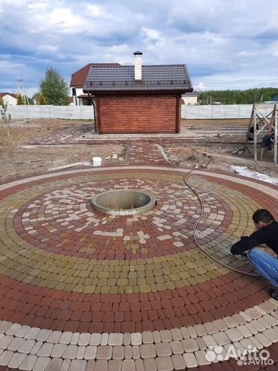 Укладка тротуарной плитки, брусчатки, бордюров
