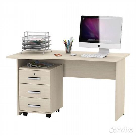 Письменный стол мд 1.04Т с подкатной тумбой цвет д