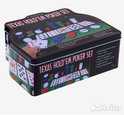 Покер, набор для игры (карты 2 колоды, фишки 200 ш