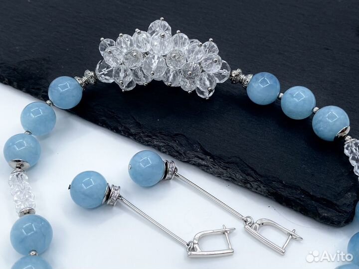 Колье и серьги с горным хрусталём