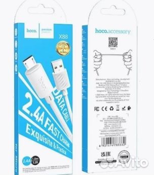 Кабель оптом. USB hoco X88, microusb, 2.4А, 1 м