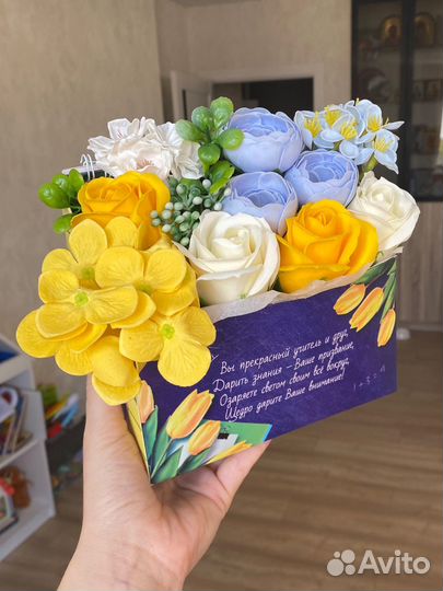 Букет из мыльных роз учителю