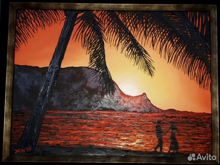 Картина Влюбленные под пальмой