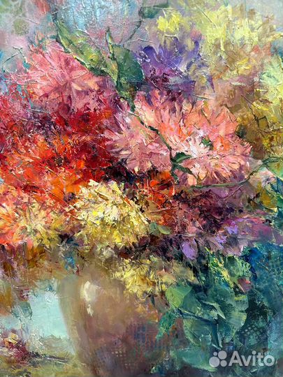 Картина маслом, цветы 