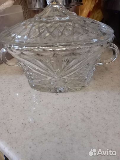 Ваза конфетница чешский хрусталь