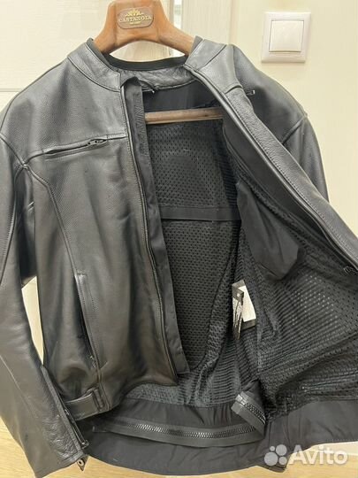 Мотокуртка кожаная мужская 52
