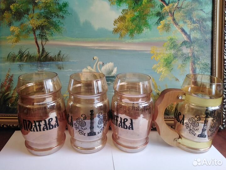 Цветное стекло, пивные бокалы