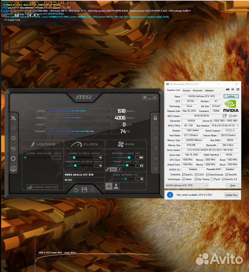 Видеокарта Palit GeForce GTX 1070 dual