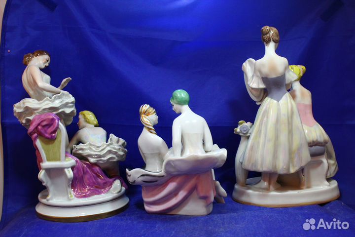 Статуэтки фарфор пары 2 балерины молодые девушки