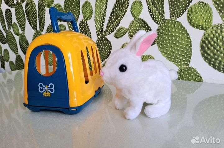 Кролик с клеткой интерактивный новый