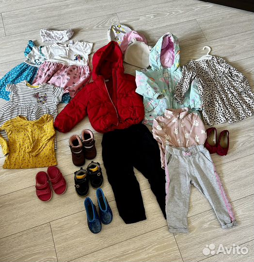 Большой пакет детских вещей на девочку 86 размер