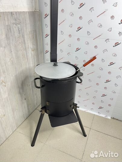 Комплект казан 8л с кр/дном + Печь с/тр + шумовка