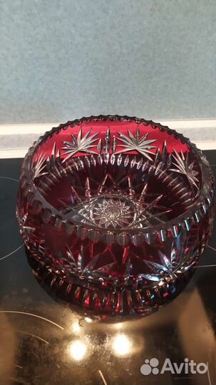 Ваза цветной хрусталь Германия гдр