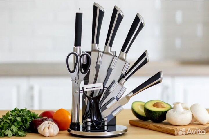 Набор кухонных ножей с подставкой