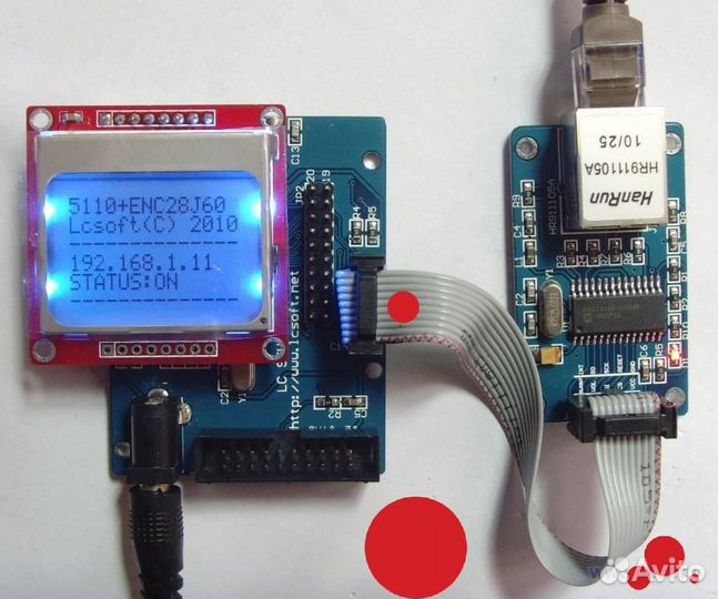 Модуль LPC2103 + ENC28J60 + LCD5110
