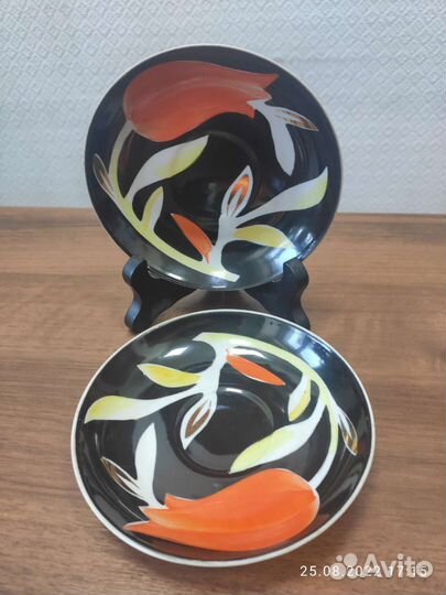 Чайный сервиз Красная роза/Красный тюльпан, Дулево