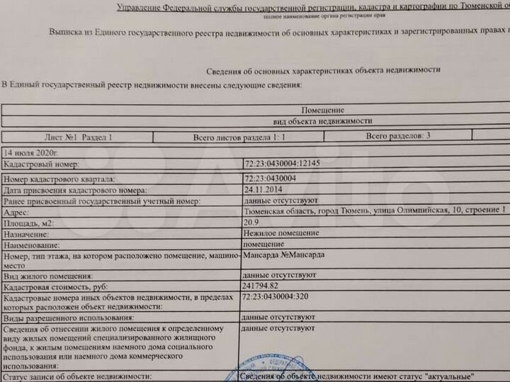 Собственник, 20.9 м²