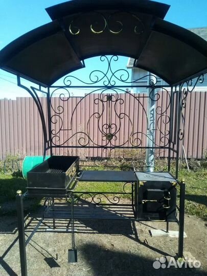 Мангал с печью под казан