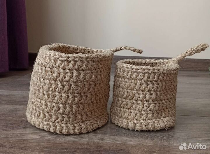 Корзина плетеная из джута набор