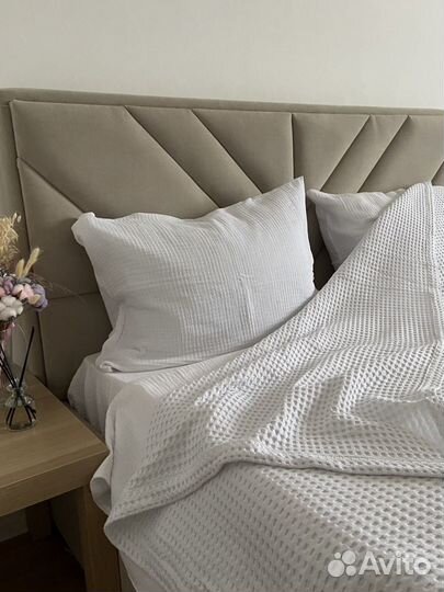 Шикарный плед покрывало из турецкой вафли