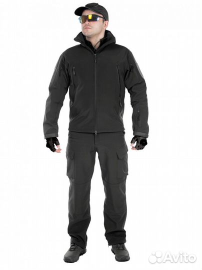 Тактический костюм softshell Черный 44-60 размеры