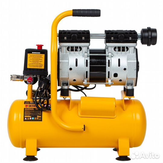Denzel Компрессор DLS650/10 безмаслянный малошумный 650Вт 120л/мин ресивер 10л
