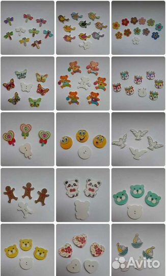 Деревянные пуговицы для скапбукинга и рукоделия