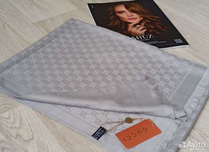 Палантин Кашемир Gucci розовый 10 цветов