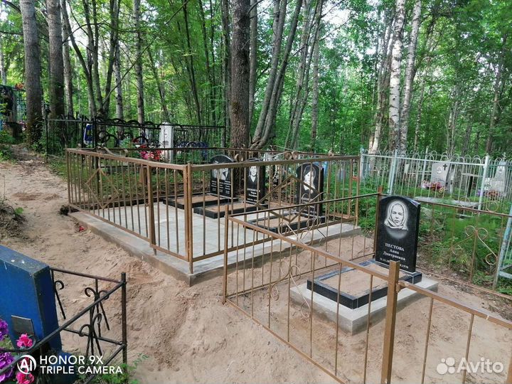 Установка памятников, благоустройство могилок