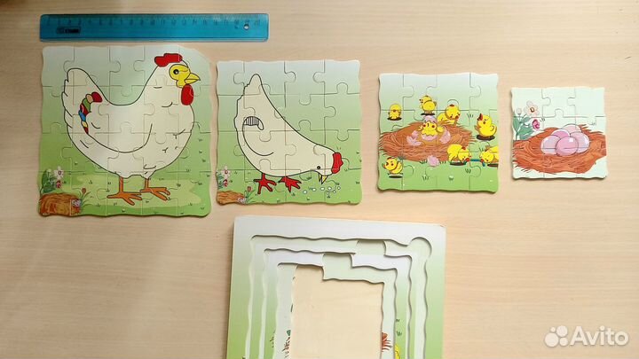 Пазлы детские дерево, картон