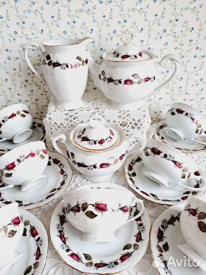 Сервиз чайный chodziez Польша Розочки, винтаж СССР