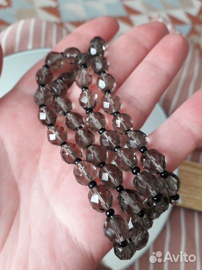 Бусы Чехия стекло под раухтопаз