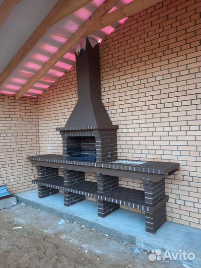 Печи барбекю из кирпича / Барбекю комплексы