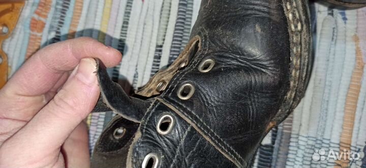 Лыжные ботинки кожаные с креплением СССР
