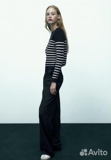 Zara новый полосатый свитер кофта