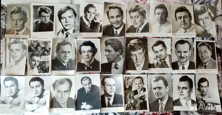 Открытки Актеры Кино и театра, коллекционные ч/б