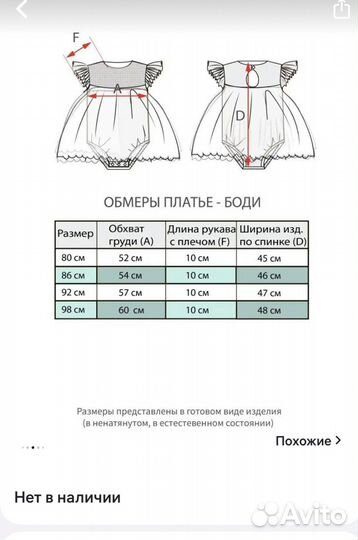 Платье Боди для девочки 74 80