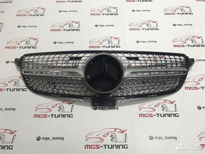 Решетка GLE W166 Diamond Silver (Черная звезда)