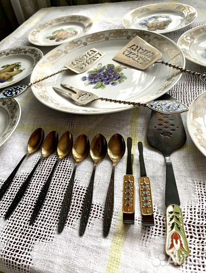 Фарфор Weimar, Kahla, столовое серебро и мельхиор