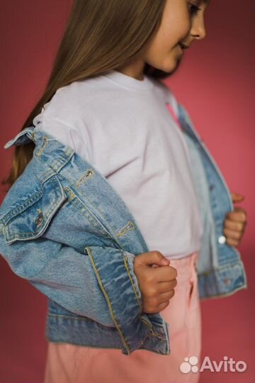 Джинсовая куртка на девочку 104-140