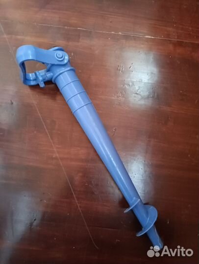 Зонт пляжный сине-белый + бур-держатель