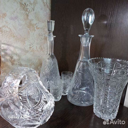 Хрустальные вазы графины стопки