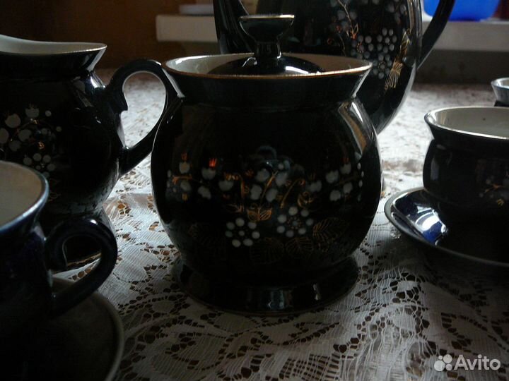 Кофейный сервиз кобальтовый