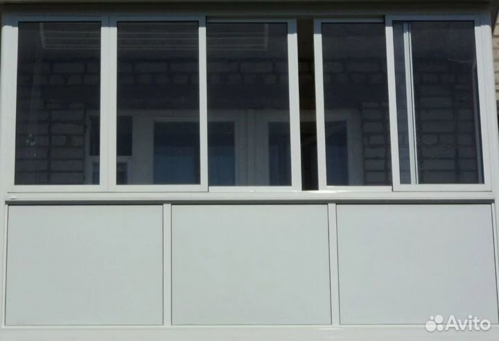 Остекление алюминиевое с отделкой