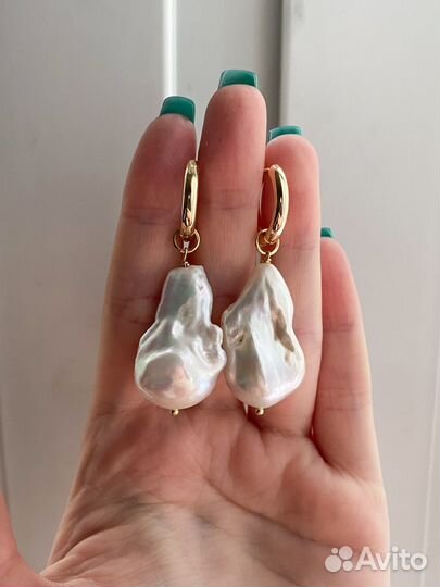 Серьги с барочным жемчугом