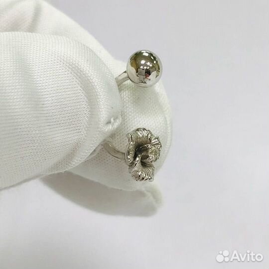 Пирсинг с природным камнем Золото